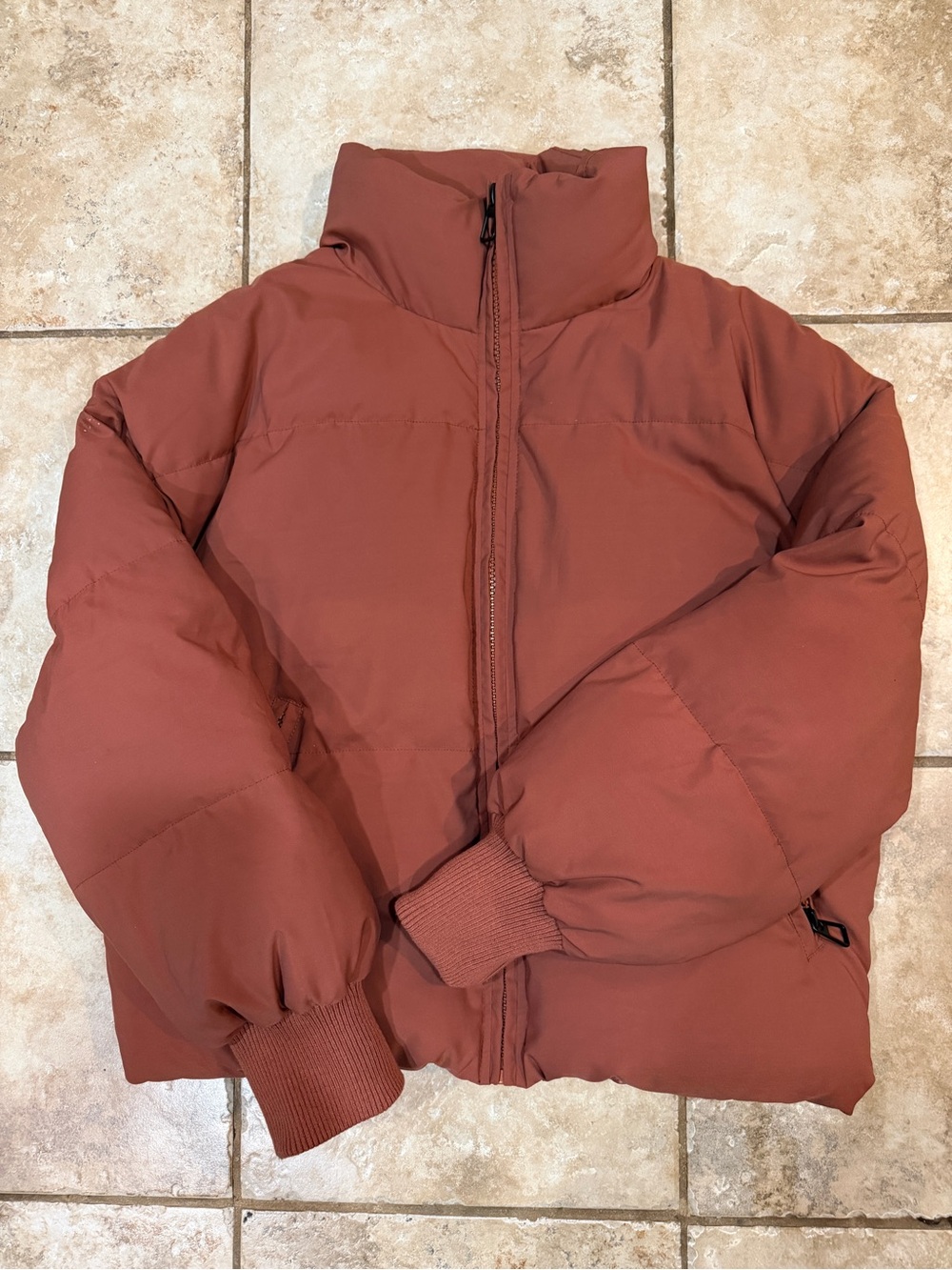 Womenβs Insulated Puffer Jacket - Rust